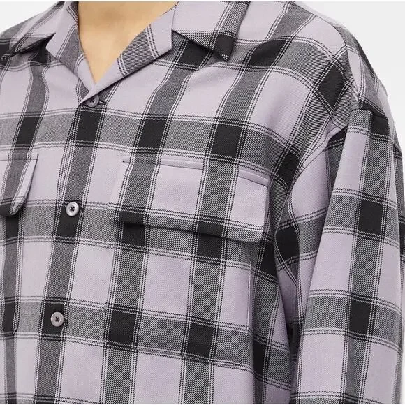 NEW AMI Men's Checked Patch Pocket Shirt Size 42 XL 100% Virgin Wool Parma Plaid
